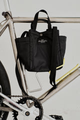 SMALL SIDE POCKET TOTE - BLACK PUFFER NYLON TWILL
