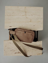 BELT POUCH MINI - DARK BEIGE POLY-FILLED NYLON TWILL