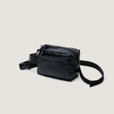 BELT POUCH MINI - BLACK CROCO VEGAN LEATHER