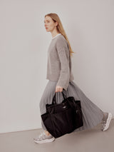 CARRY-ALL BEACH BAG - BLACK PUFFER NYLON TWILL