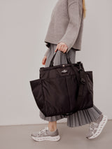 CARRY-ALL BEACH BAG - BLACK PUFFER NYLON TWILL