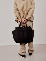 CARRY-ALL BEACH BAG - BLACK PUFFER NYLON TWILL