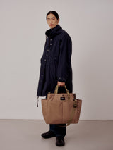 CARRY-ALL BEACH BAG - DARK BEIGE PUFFER NYLON TWILL