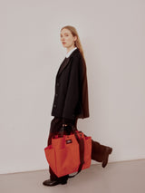 CARRY-ALL BEACH BAG - REDDISH ORANGE NYLON CANVAS