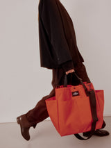 CARRY-ALL BEACH BAG - REDDISH ORANGE NYLON CANVAS