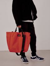 CARRY-ALL BEACH BAG - REDDISH ORANGE NYLON CANVAS