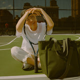 CARRY-ALL BEACH BAG - OLIVE NYLON CANVAS