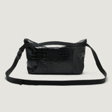 FANNYPACK CROSSBODY - BLACK CROCO VEGAN LEATHER