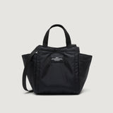 SMALL SIDE POCKET TOTE - BLACK PUFFER NYLON TWILL