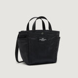 SMALL SIDE POCKET TOTE - BLACK PUFFER NYLON TWILL