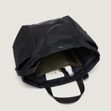 SMALL SIDE POCKET TOTE - BLACK PUFFER NYLON TWILL