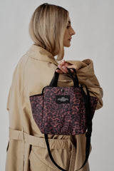 SMALL SIDE POCKET TOTE - LEOPARD PUFFER