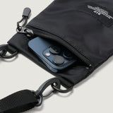 ZIPPER PASSPORT SHOULDER - BLACK PUFFER NYLON TWILL