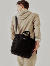 MULTI-POCKET BAG MEDIUM - BLACK NYLON CANVAS