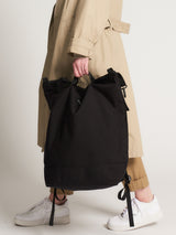 ZIPPER BACKPACK - BLACK NYLON CANVAS