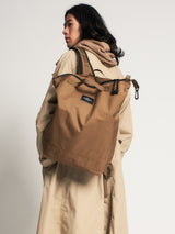 ZIPPER BACKPACK - KHAKI NYLON CANVAS