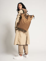 ZIPPER BACKPACK - KHAKI NYLON CANVAS