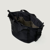 ZIPPER DUFFLE - MEDIUM - BLACK PUFFER NYLON TWILL