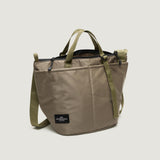 ZIPPER DUFFLE - MEDIUM - DARK BEIGE PUFFER NYLON TWILL