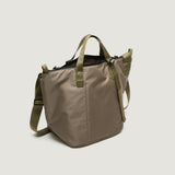 ZIPPER DUFFLE - MEDIUM - DARK BEIGE PUFFER NYLON TWILL