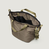 ZIPPER DUFFLE - MEDIUM - DARK BEIGE PUFFER NYLON TWILL