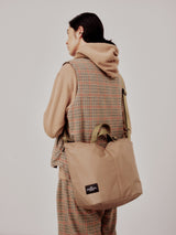 ZIPPER DUFFLE - MEDIUM - DARK BEIGE PUFFER NYLON TWILL