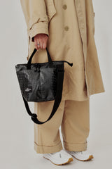 ZIPPER DUFFLE - SMALL - BLACK CROCO