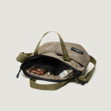 ZIPPER DUFFLE - SMALL - DARK BEIGE PUFFER NYLON TWILL