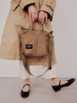 ZIPPER DUFFLE - SMALL - DARK BEIGE PUFFER NYLON TWILL