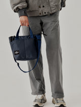 ZIPPER DUFFLE - SMALL - NAVY PUFFER NYLON TWILL