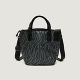 ZIPPER DUFFLE - SMALL - ZEBRA PUFFER POLY