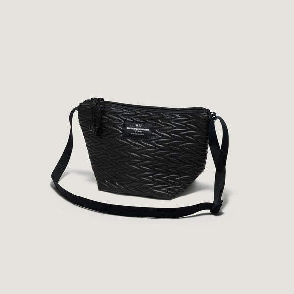 BIP x Engineered Garments MICRO TOTE - BLACK VEGAN QUILTED LEATHER