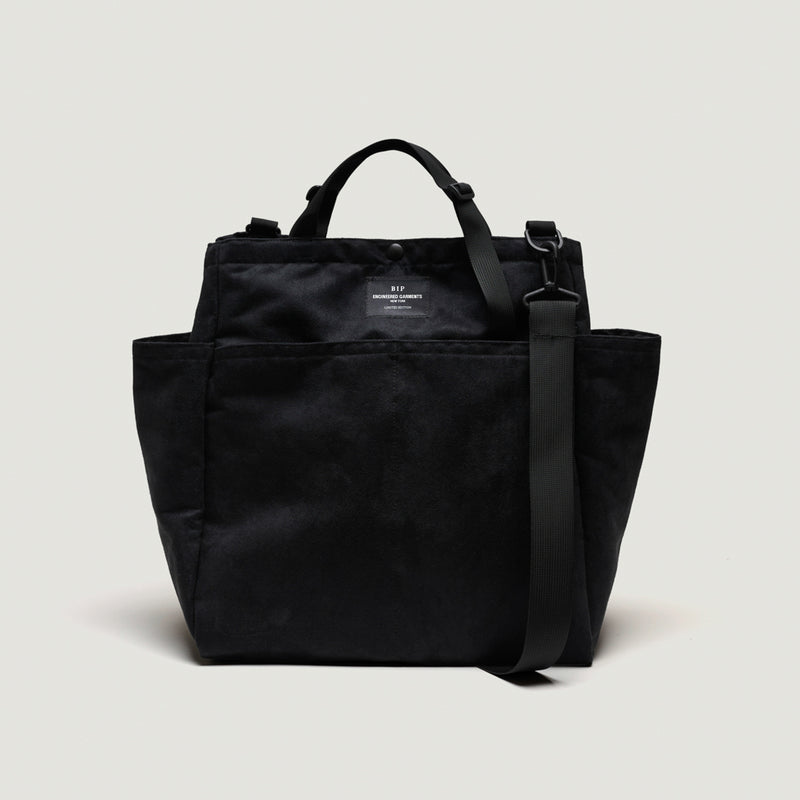 BIP x Engineered Garments CARRY-ALL BEACH BAG - BLACK VEGAN SUEDE