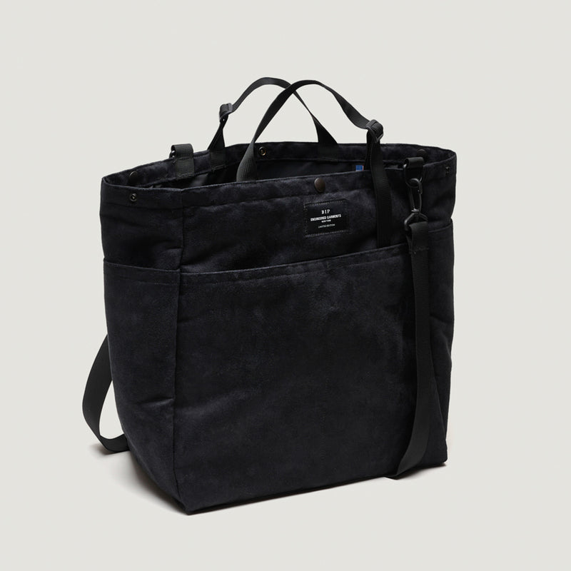 BIP x Engineered Garments CARRY-ALL BEACH BAG - BLACK VEGAN SUEDE