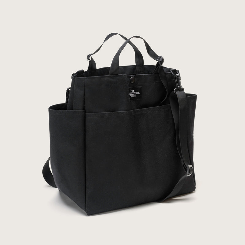 CARRY-ALL BEACH BAG - BLACK NYLON CANVAS