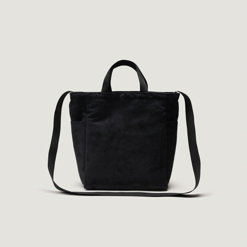 BIP x Engineered Garments MULTI-POCKET BAG MEDIUM - BLACK VEGAN SUEDE