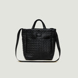 BIP x Engineered Garments MULTI-POCKET BAG MEDIUM - BLACK VEGAN QUILTED LEATHER