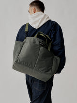 CARRY-ALL BEACH BAG - KHAKI GREEN PUFFER NYLON TWILL