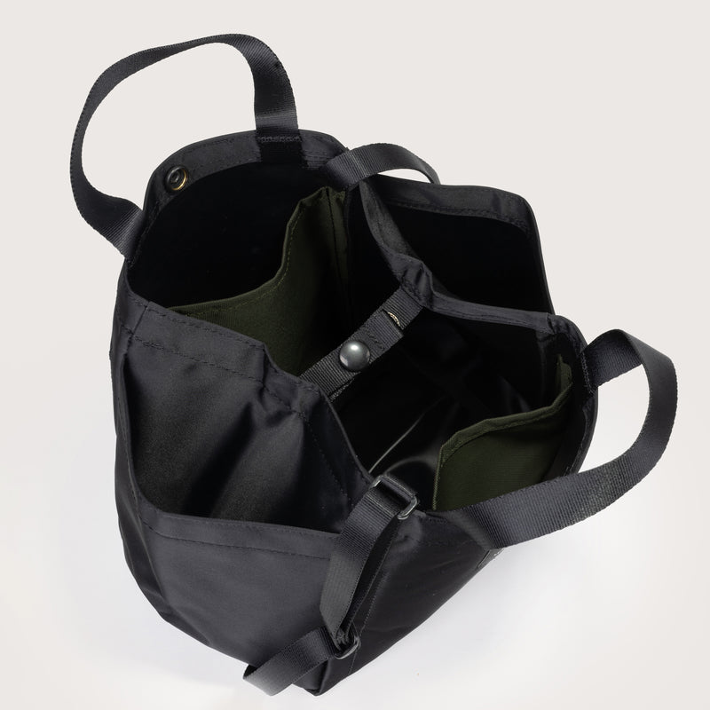 XS black nylon tote bag