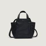 SMALL SIDE POCKET TOTE - BLACK PUFFER NYLON TWILL