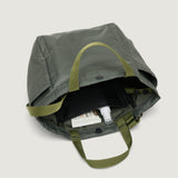 SMALL SIDE POCKET TOTE - KHAKI GREEN PUFFER NYLON TWILL
