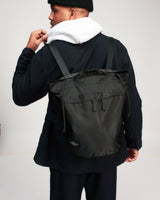 BUCKET BACKPACK - BLACK NYLON TWILL