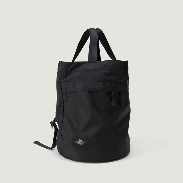 BUCKET BACKPACK - BLACK NYLON TWILL