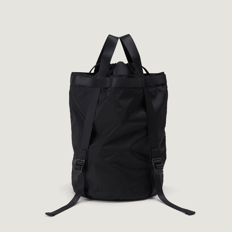 BUCKET BACKPACK - BLACK NYLON TWILL