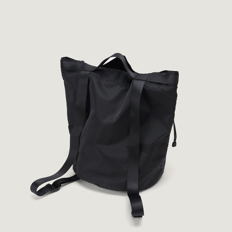 BUCKET BACKPACK - BLACK NYLON TWILL