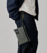 ZIPPER POUCH - KHAKI GREEN NYLON TWILL