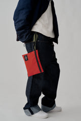 ZIPPER POUCH - RED NYLON TWILL