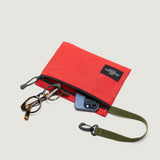 ZIPPER POUCH - RED NYLON TWILL