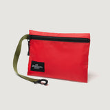 ZIPPER POUCH - RED NYLON TWILL