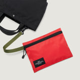 ZIPPER POUCH - RED NYLON TWILL